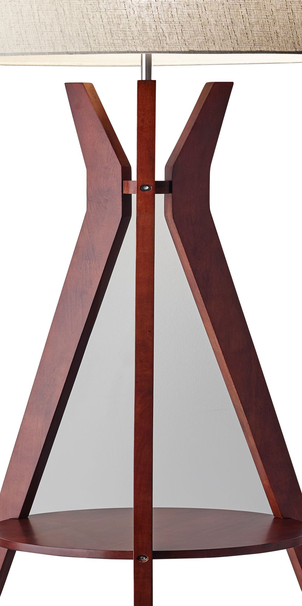 Bedford Solid Walnut Wood Tripod Floor Lamp with Shelf 347M1 Lamps