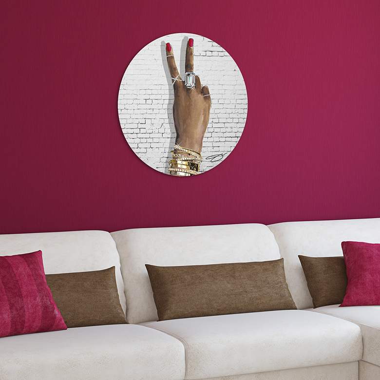 Image 5 BEE U-T-F-L 40" Round Floating Printed Glass Wall Art more views
