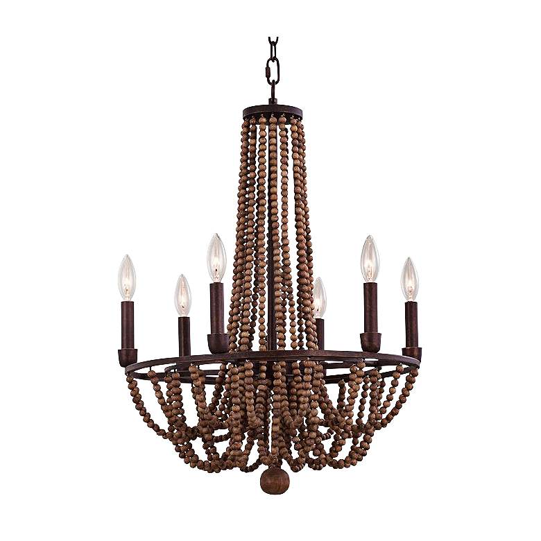 Image 1 Beechwood 20" Wide Royal Mahogany 6-Light Chandelier