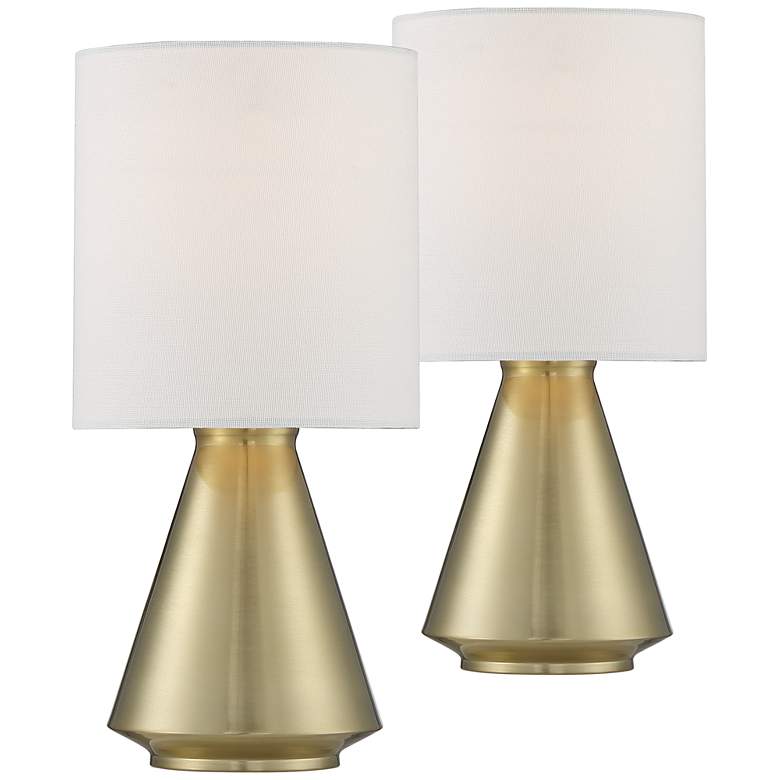 Image 1 Beeker 14 3/4 inch High Brass Accent Table Lamps Set of 2