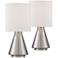 Beeker 14 3/4" High Nickel Accent Table Lamps Set of 2