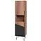Beekman 17 1/2"W Brown Black 5-Shelf Narrow Bookcase Cabinet