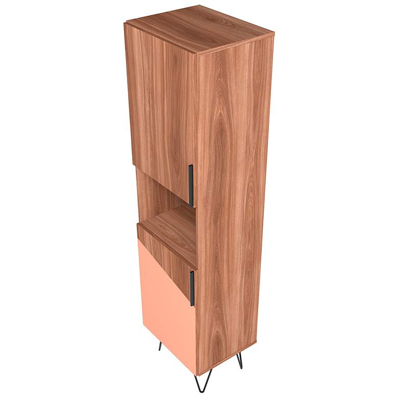 Image 6 Beekman 17 1/2"W Brown Pink 5-Shelf Narrow Bookcase Cabinet more views