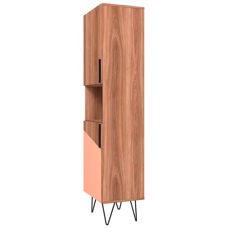 Image 7 Beekman 17 1/2"W Brown Pink 5-Shelf Narrow Bookcase Cabinet more views