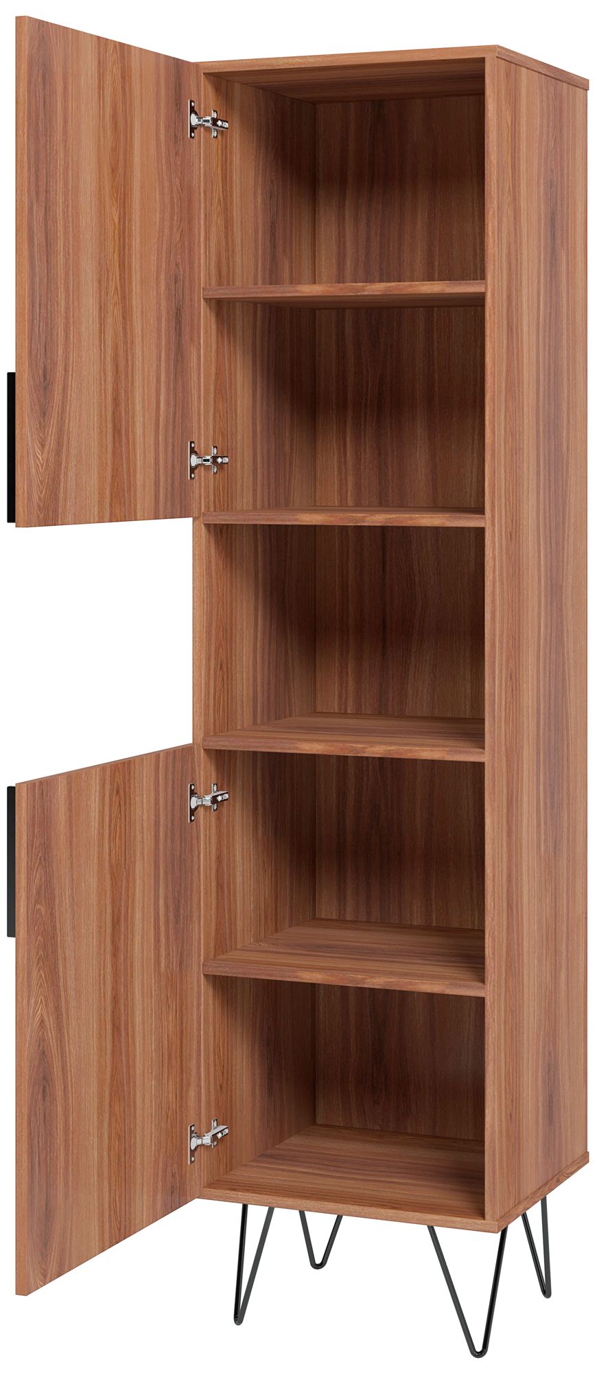 Beekman 17 1/2"W Brown Pink 5-Shelf Narrow Bookcase Cabinet