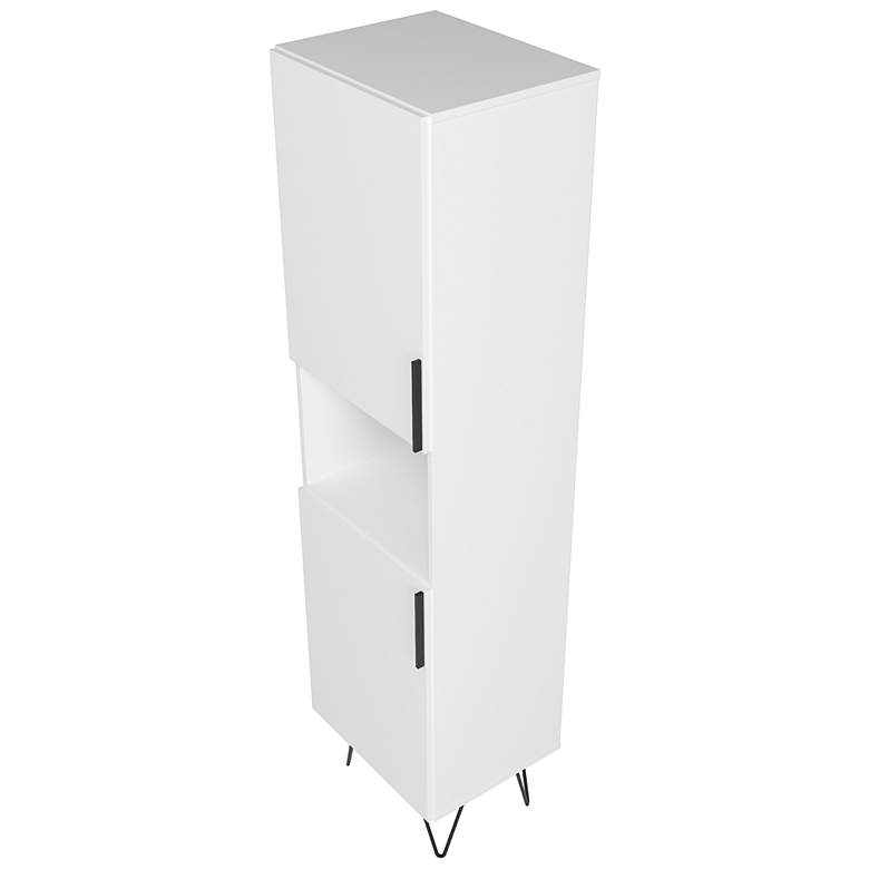 Image 4 Beekman 17 1/2"W White Wood 5-Shelf Narrow Bookcase Cabinet more views