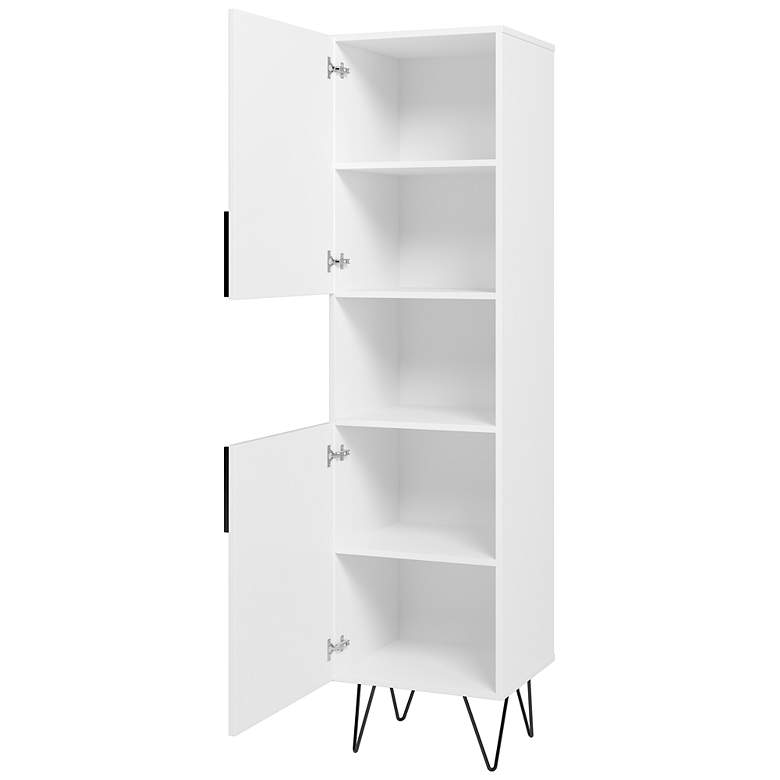 Image 7 Beekman 17 1/2 inchW White Wood 5-Shelf Narrow Bookcase Cabinet more views