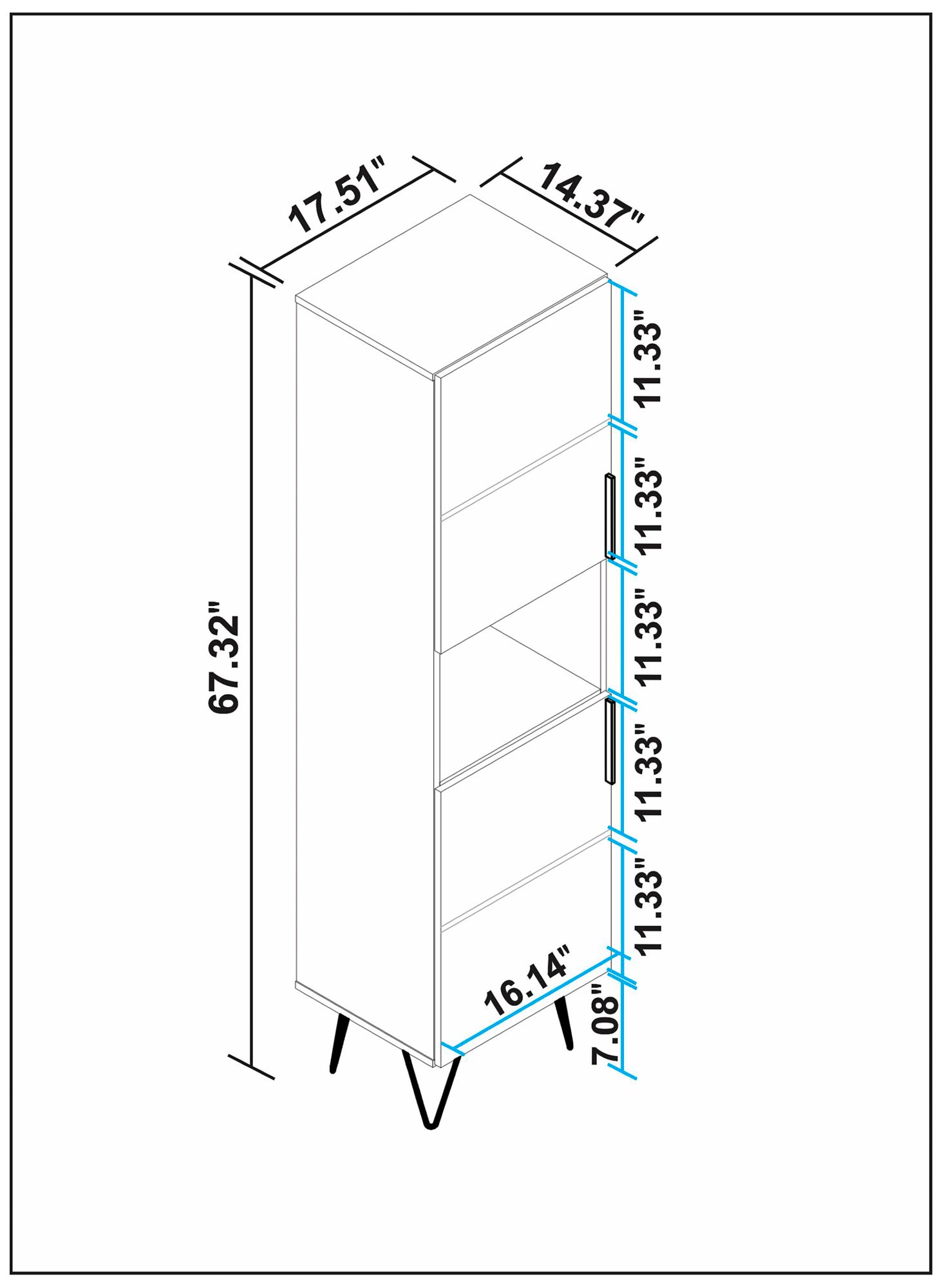 Beekman 17 1/2"W White Wood 5-Shelf Narrow Bookcase Cabinet