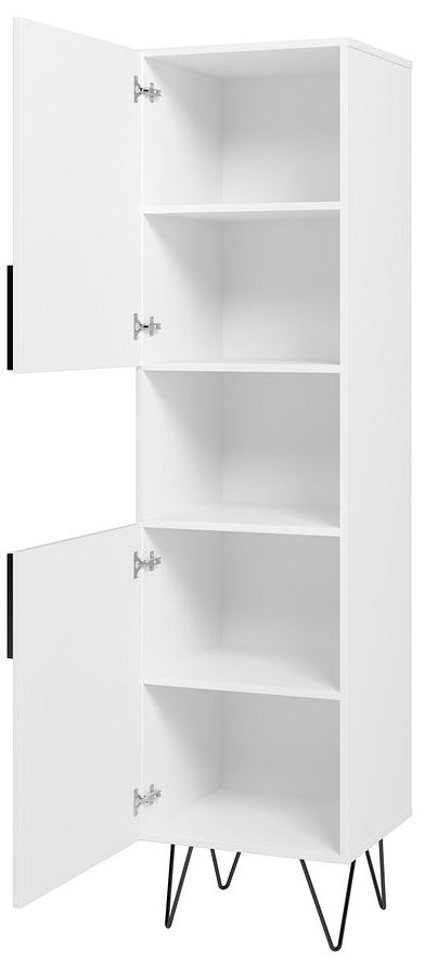 Beekman 17 1/2"W White Wood 5-Shelf Narrow Bookcase Cabinet