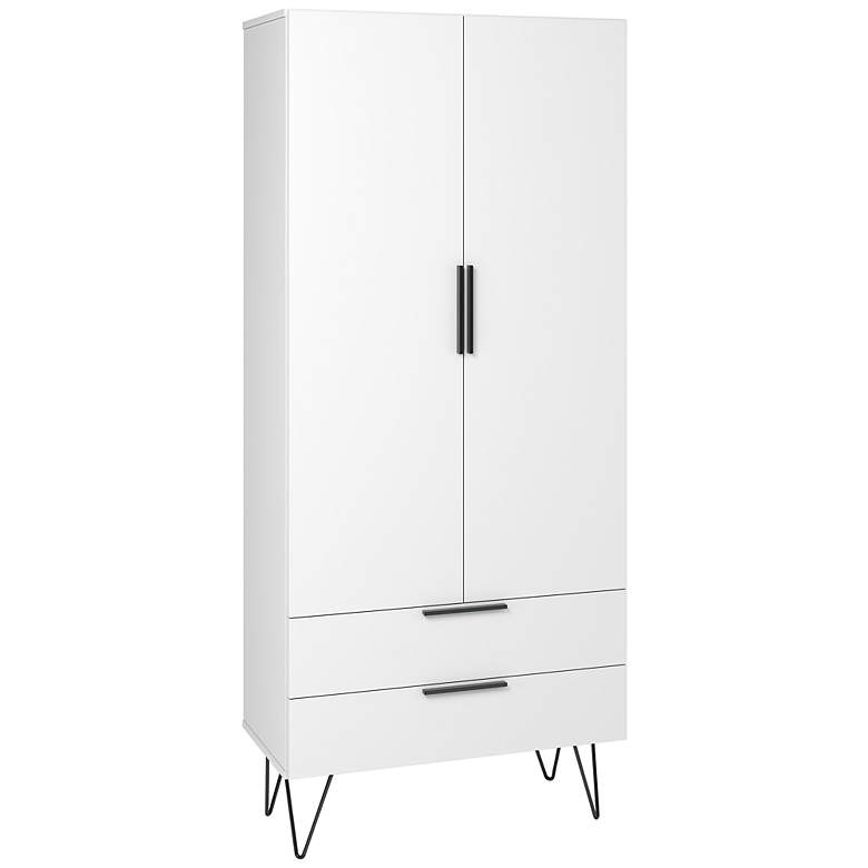 Image 2 Beekman 29 1/2 inch Wide White Wood 2-Drawer Tall Cabinet