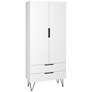 Beekman 29 1/2" Wide White Wood 2-Drawer Tall Cabinet