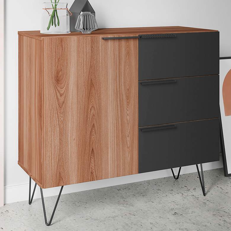 Image 1 Beekman 35 1/2" Wide Brown Black Wood 3-Drawer Sideboard