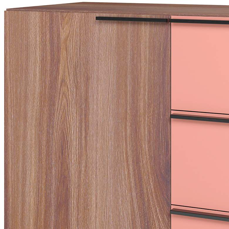 Image 3 Beekman 35 1/2 inch Wide Brown Pink Wood 3-Drawer Dresser more views