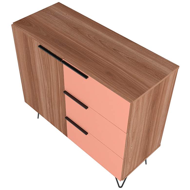 Image 7 Beekman 35 1/2 inch Wide Brown Pink Wood 3-Drawer Dresser more views