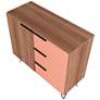 Beekman 35 1/2" Wide Brown Pink Wood 3-Drawer Dresser