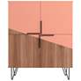 Beekman 35 1/2" Wide Brown Pink Wood 4-Door Low Cabinet