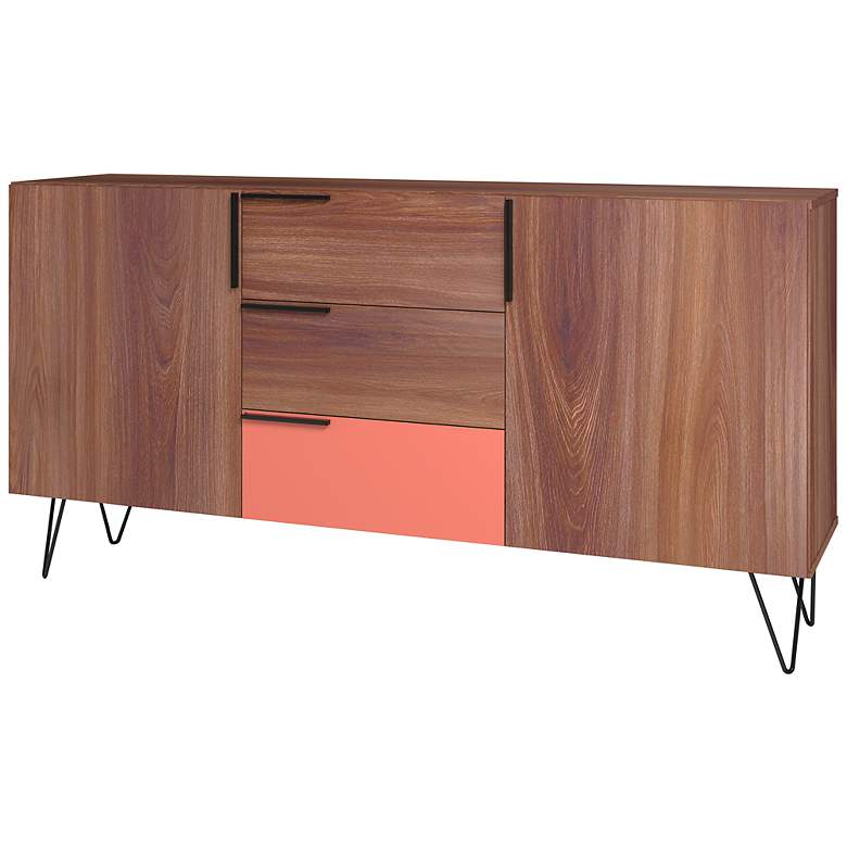 Image 2 Beekman 63 inch Wide Brown Pink Wood 3-Drawer Sideboard