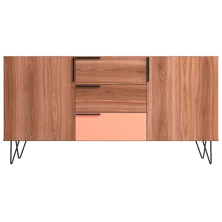 Image 3 Beekman 63 inch Wide Brown Pink Wood 3-Drawer Sideboard more views
