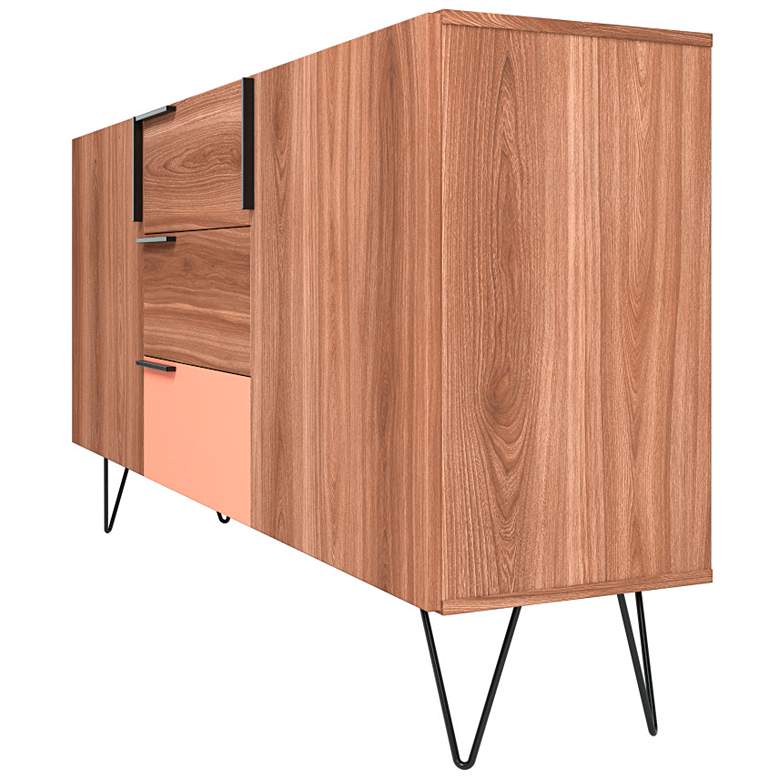 Image 5 Beekman 63" Wide Brown Pink Wood 3-Drawer Sideboard more views