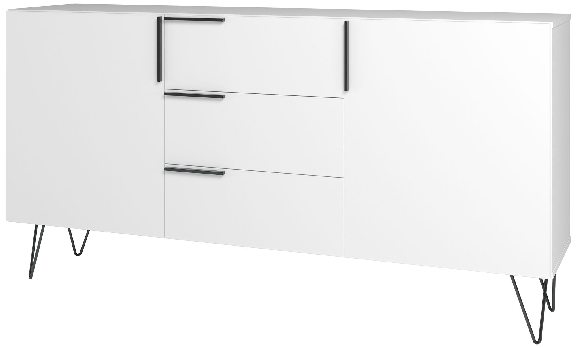 Beekman 63" Wide White Wood Rectangular 3-Drawer Sideboard