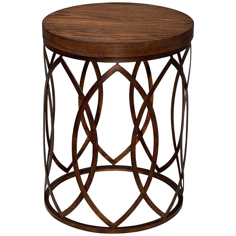 Image 1 Beekman Round Wood and Metal Accent Table