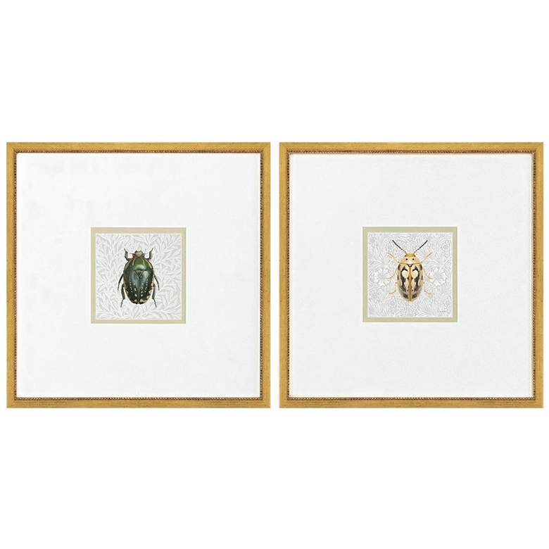 Image 1 Beetles 13"W x 13"H Framed Wall Art Set of 2