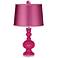 Beetroot Purple Apothecary Lamp-Finial and Satin Pink Shade