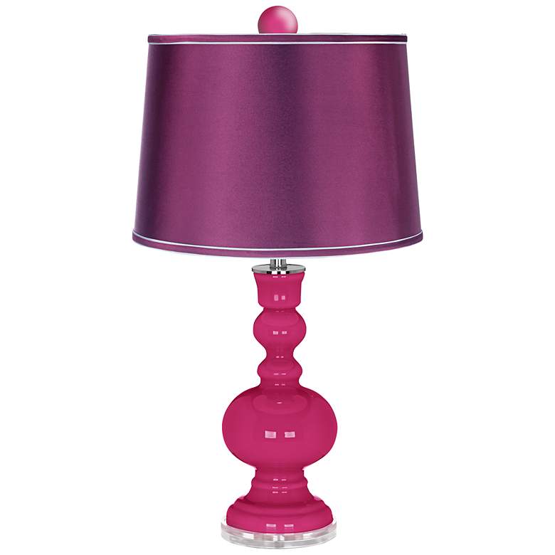 Image 1 Beetroot Purple Apothecary Lamp-Finial and Satin Plum Shade