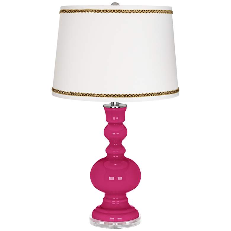 Image 1 Beetroot Purple Apothecary Table Lamp with Twist Scroll Trim
