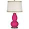 Beetroot Purple Double Gourd Lamp with Rhinestone Lace Trim