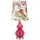Beetroot Purple Paisley Floral Cone Shade Small Gourd Table Lamp
