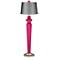 Beetroot Purple Satin Gray Lido Floor Lamp with Color Finial