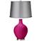 Beetroot Purple - Satin Light Gray Shade Ovo Table Lamp