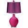 Beetroot Purple - Satin Plum Ovo Lamp with Color Finial