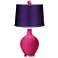 Beetroot Purple - Satin Purple Ovo Lamp with Color Finial