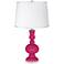 Beetroot Purple - Satin Silver White Shade Table Lamp