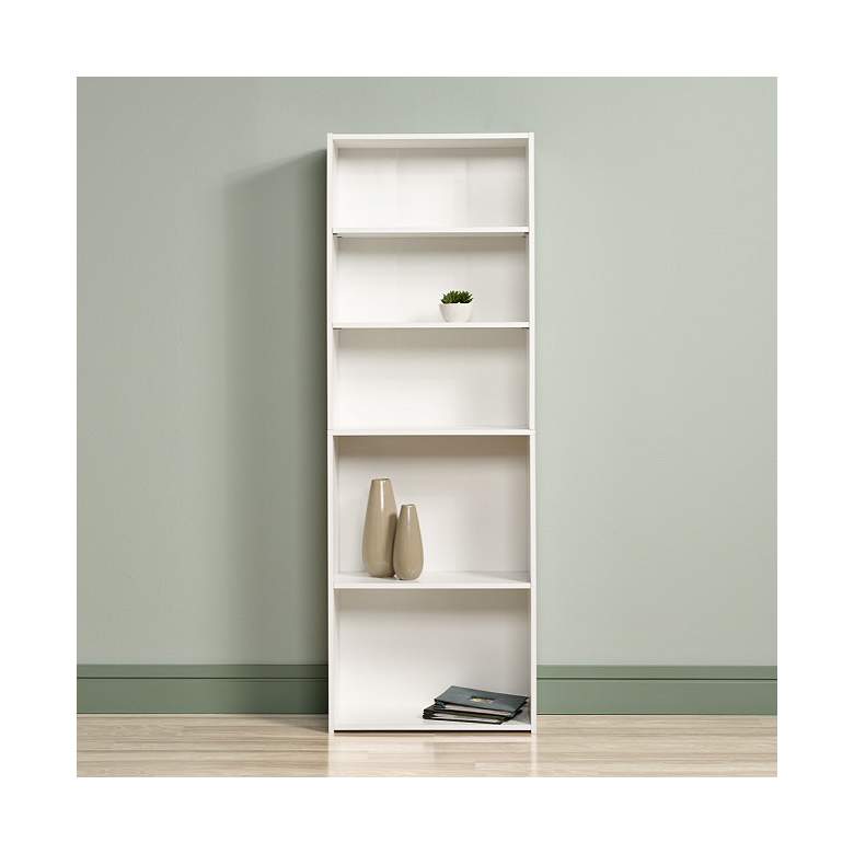 Image 1 Beginnings 71 1/4 inch High Soft White Finish 5-Shelf Bookcase