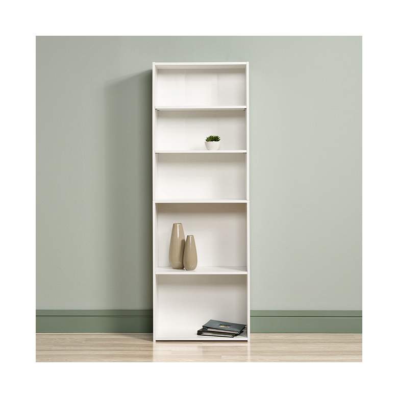 Image 1 Beginnings 71 1/4" High Soft White Finish 5-Shelf Bookcase
