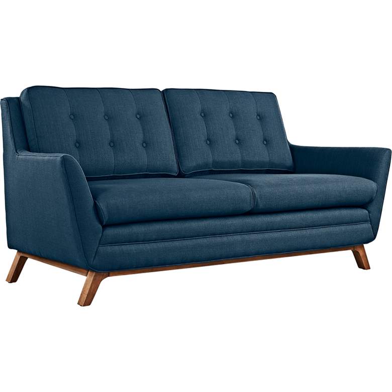 Image 2 Beguile 71 1/2 inch Wide Azure Fabric Tufted Loveseat