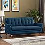 Beguile 71 1/2" Wide Azure Fabric Tufted Loveseat
