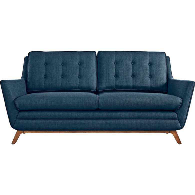Image 5 Beguile 71 1/2" Wide Azure Fabric Tufted Loveseat more views