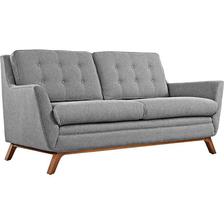Image 2 Beguile 71 1/2 inch Wide Expectation Gray Fabric Tufted Loveseat