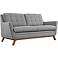 Beguile 71 1/2" Wide Expectation Gray Fabric Tufted Loveseat