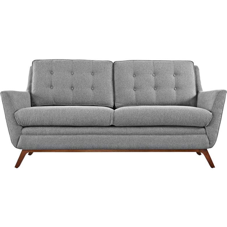 Beguile 71 1/2&quot; Wide Expectation Gray Fabric Tufted Loveseat more views