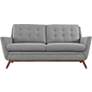 Beguile 71 1/2" Wide Expectation Gray Fabric Tufted Loveseat