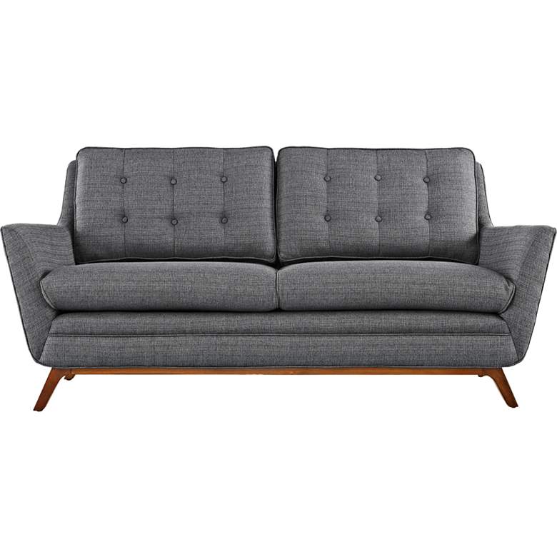 Image 2 Beguile 71 1/2" Wide Gray Fabric Tufted Loveseat