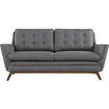Beguile 71 1/2&quot; Wide Gray Fabric Tufted Loveseat