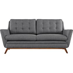 Beguile 71 1/2&quot; Wide Gray Fabric Tufted Loveseat