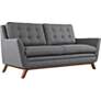 Beguile 71 1/2" Wide Gray Fabric Tufted Loveseat