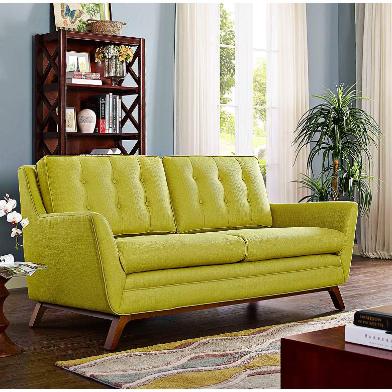 Image 1 Beguile 71 1/2 inch Wide Wheatgrass Fabric Tufted Loveseat